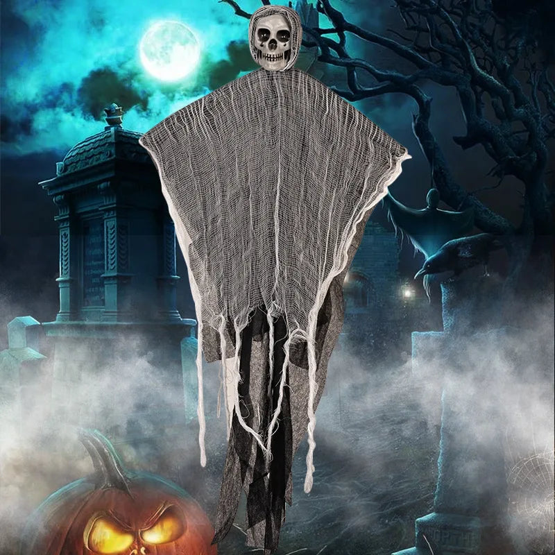 Halloween Hanging Ghost Realistic Easy Installation Scary Hanging Skeleton Grim Reaper Haunted House Decoration Horror Props