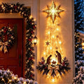 Christmas** Bethlehem Star of Faith Lighted Nativity Wall Decor Glowing Christmas Hanging Ornament LED Lights Indoor Decor Party