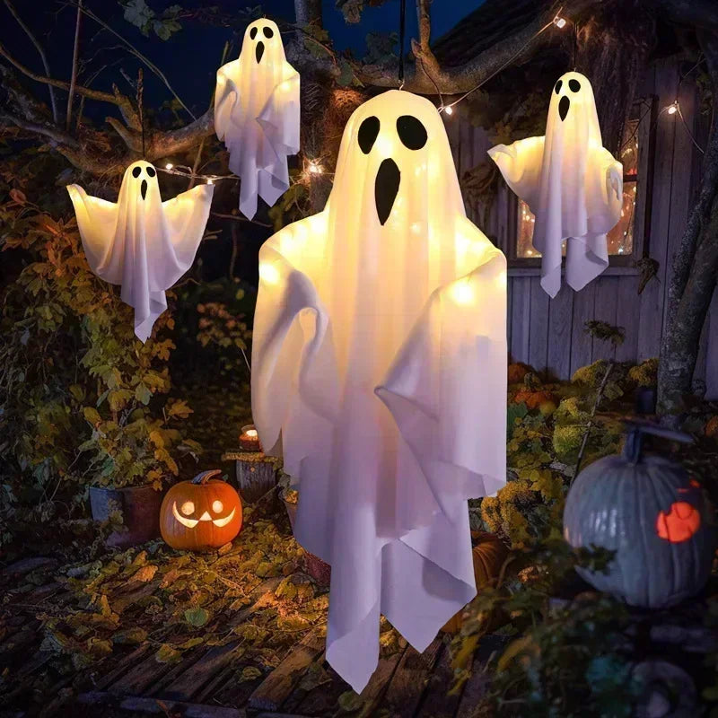 Halloween LED Ghost Lantern Hanging Ghost Home Decoration Outdoor Ghost House Bar Hanging Lantern Horror Prop Party Decoration