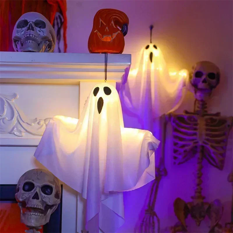 Halloween LED Ghost Lantern Hanging Ghost Home Decoration Outdoor Ghost House Bar Hanging Lantern Horror Prop Party Decoration