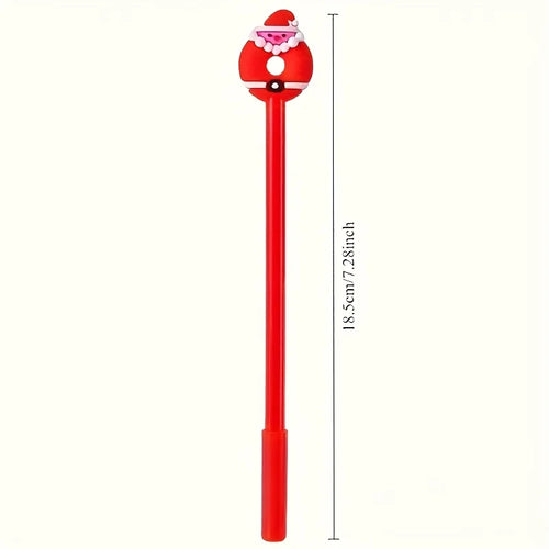 12 Christmas-Themed Neutral Pens, Office And Study Stationery, Good Gifts for Students, Diverse Styles, Holiday DIY Decorations