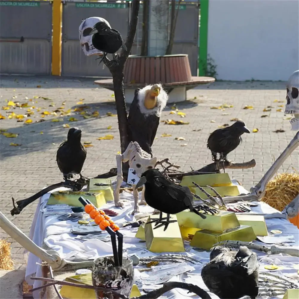 Halloween Decoracion Simulation Black Crow Raven Bird Repellent Pest Control Pigeon Repellent Garden Decoration Outdoor