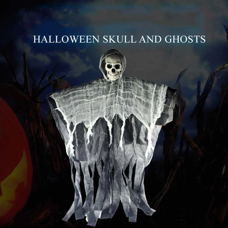 Halloween Hanging Ghost Realistic Easy Installation Scary Hanging Skeleton Grim Reaper Haunted House Decoration Horror Props
